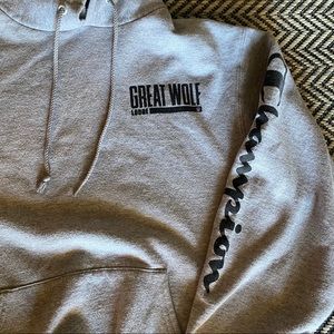 Athletic gray Champion Great Wolf Lodge hoodie